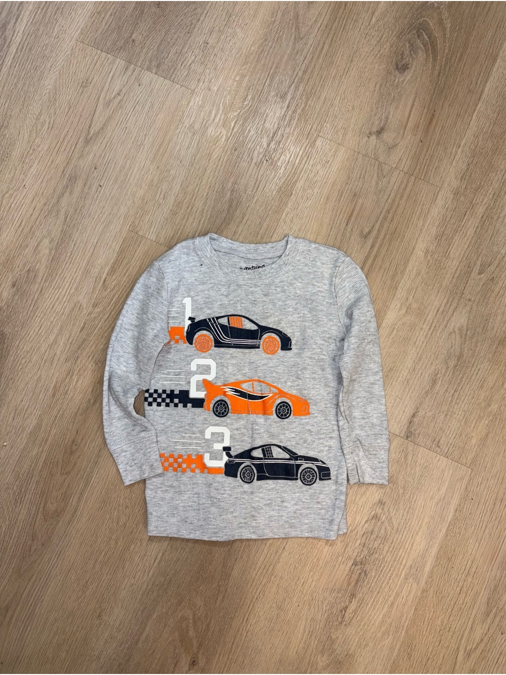 jumping beans Gray Long Sleeve Tee with Orange & Black Race Cars